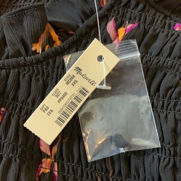 Madewell Georgette Ruffle-Collar Smocked Top in Falling Freesias NWT size XXS - Picture 8 of 8